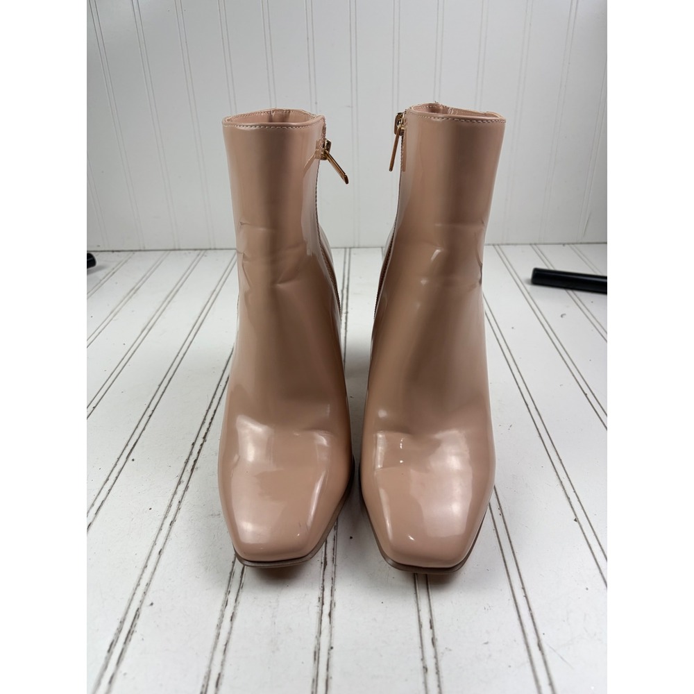 Jennifer Lopez Vintage Y2K Nude Patent Leather Ankle Boots Women's Size 9M